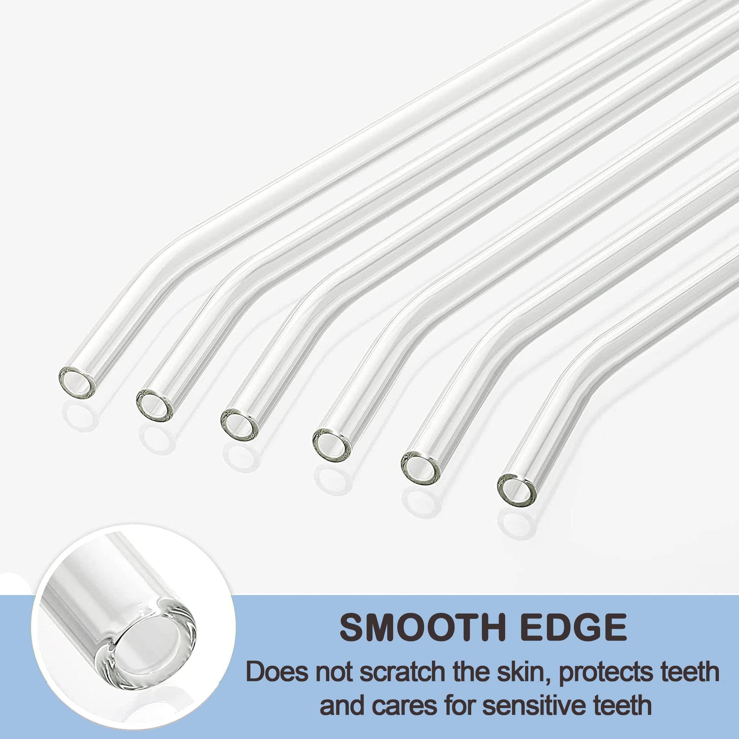 Glass Straw With Straw Cleaning Brush | 4 Glass Straws Transparent & 1 Cleaner | Clear Reusable Straw Glass, Elegant Alternate T